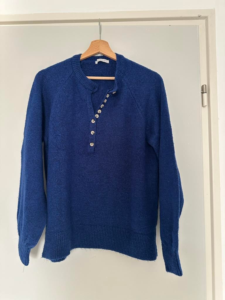 Blauwe trui met knoopjes - Maat standart, Ophalen of Verzenden, Zo goed als nieuw, Maat 38/40 (M), Blauw