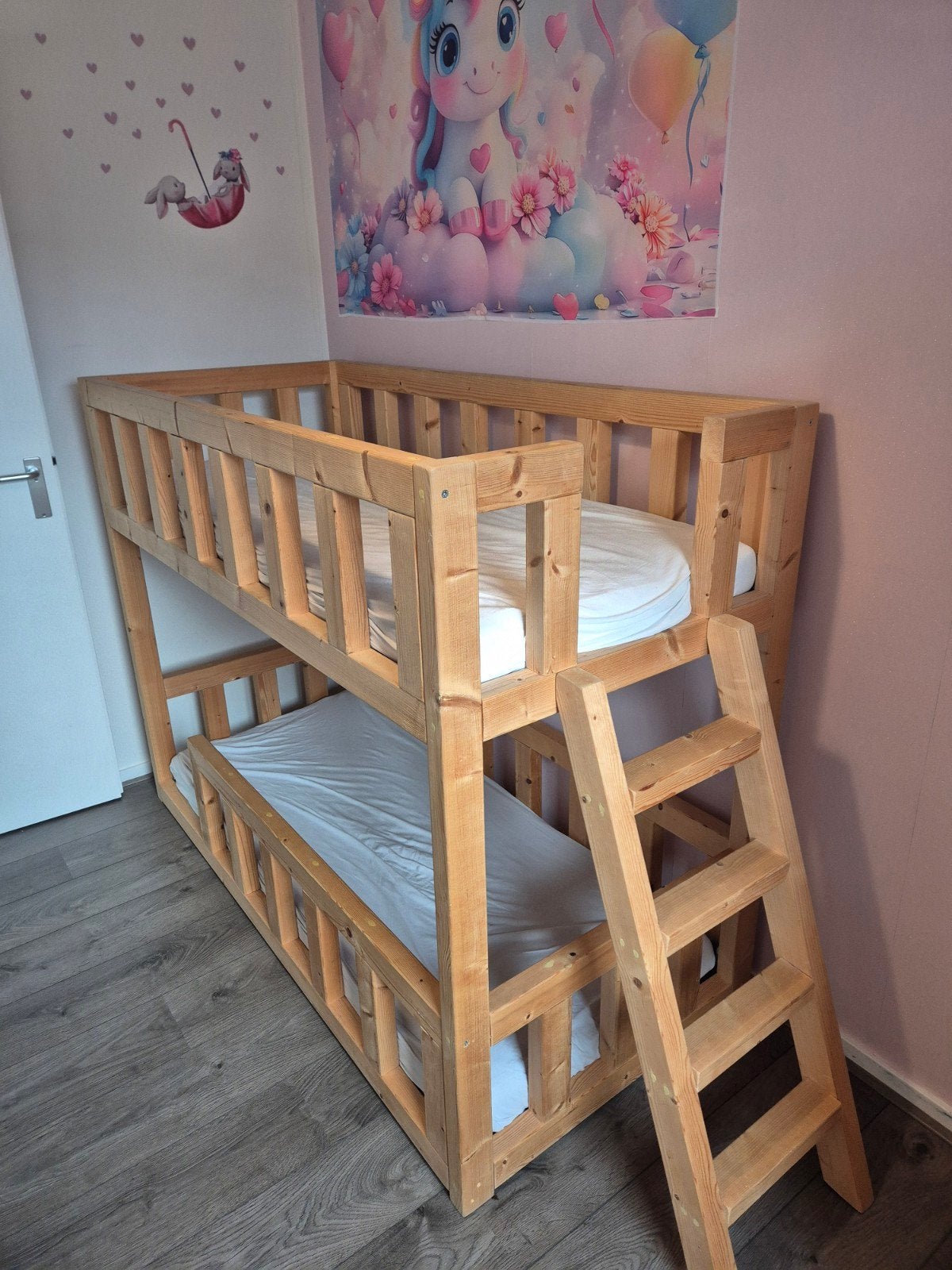 leuke combi stapelbed/half hoogslaper 70x160, Ophalen, Zo goed als nieuw, Stapelbed