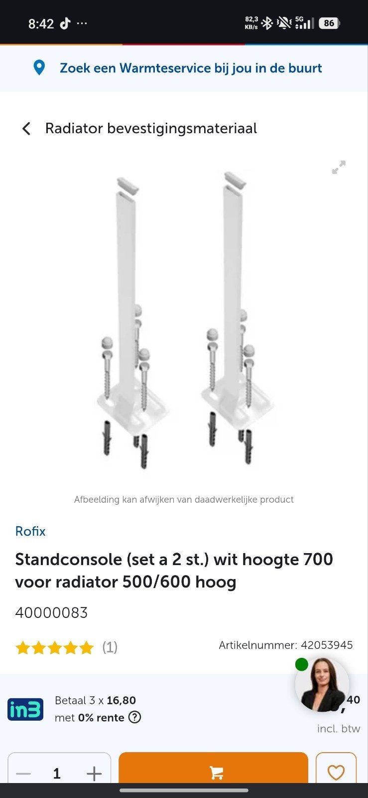 Rofix Standconsole (set a 2 st.) wit hoogte 700, Ophalen of Verzenden