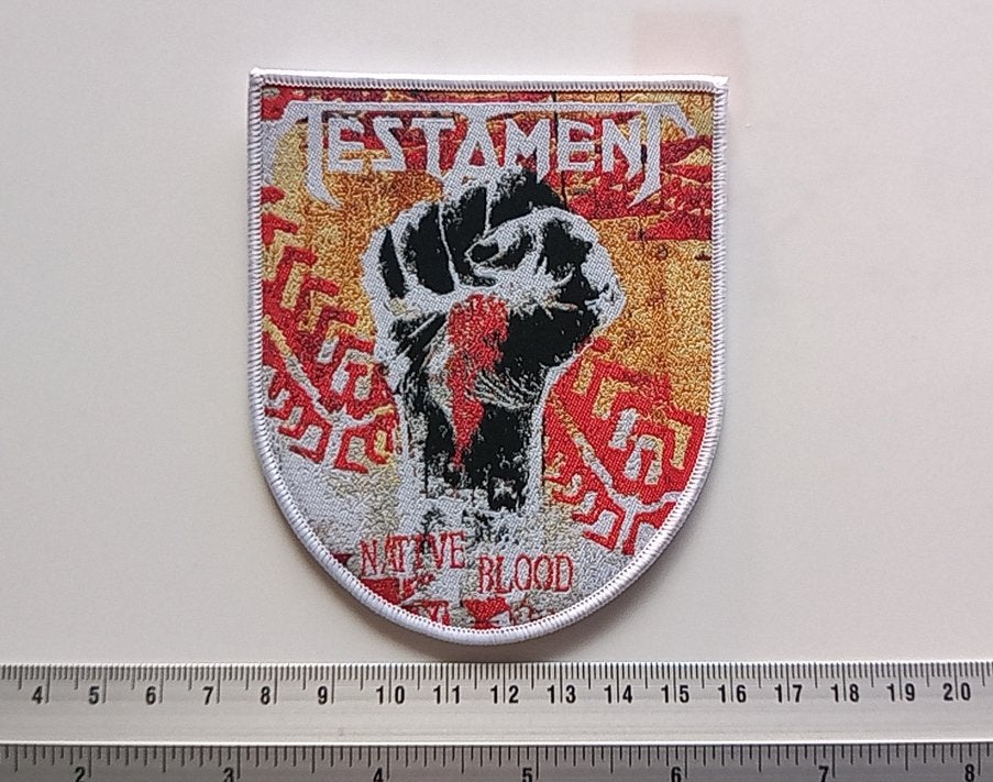 Testament mooie native blood limited edition patch t63 metal, Ophalen of Verzenden, Nieuw, Kleding
