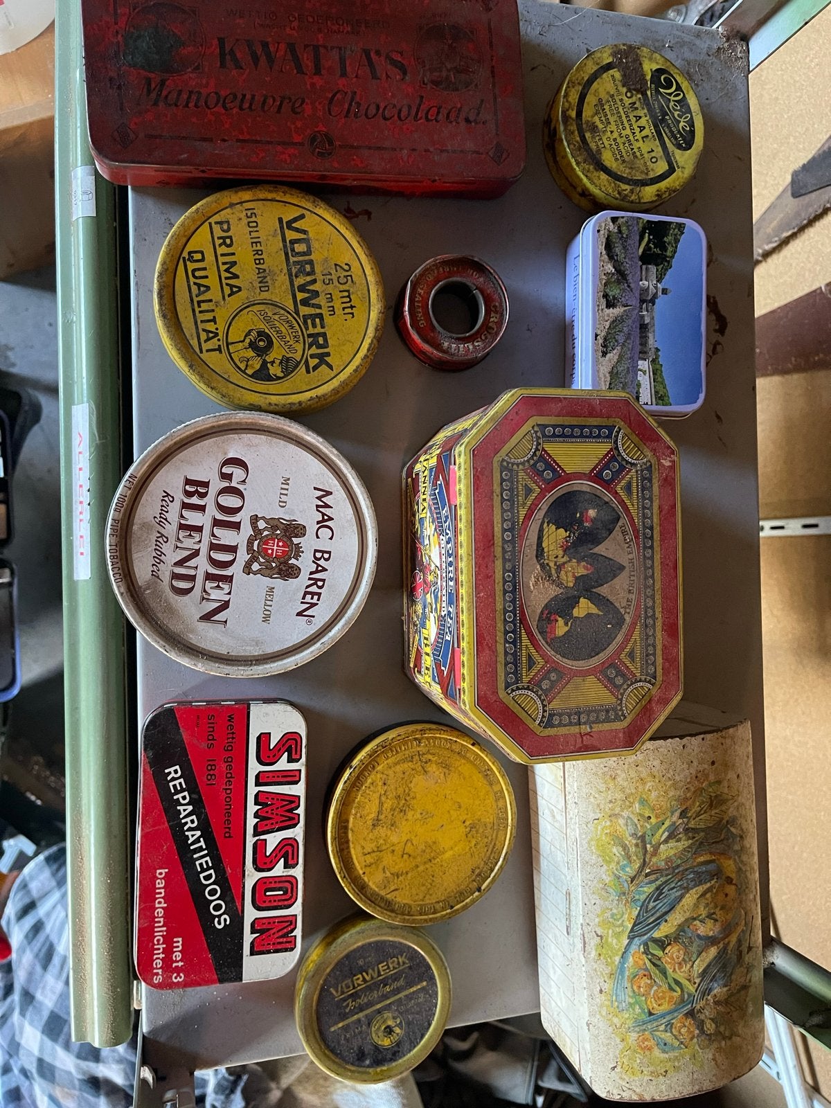 Vintage blikken collectie: Kwatta, Mac Baren, Simson, Ophalen of Verzenden, Gebruikt, Overige, Overige merken