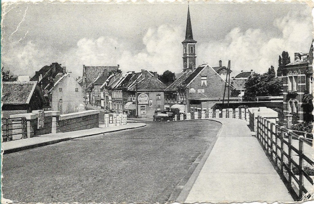 Maaseik 1954 Bleumerpoort, Verzamelen, Ansichtkaarten | België, Verzenden, 1940 tot 1960, Gelopen, Limburg