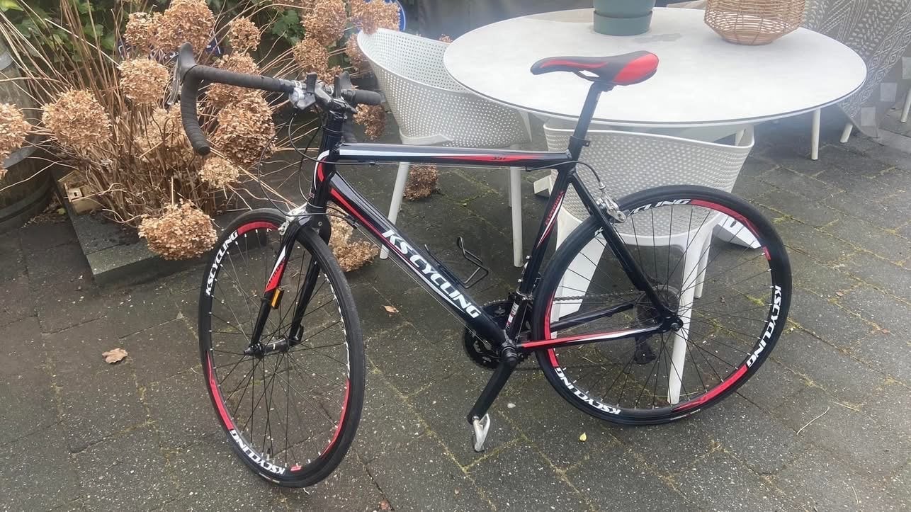KS Cycling Racefiets Zwart/Rood - Goede Staat, Fietsen en Brommers, Fietsen | Racefietsen, Gebruikt, Aluminium, 53 tot 57 cm, Ophalen