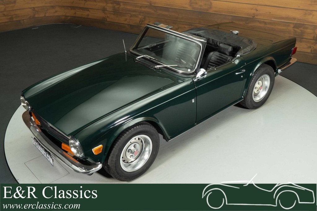 Triumph TR6 Cabriolet | 1973, Auto's, Oldtimers, Bedrijf, Te koop, Open dak, Triumph, Benzine, Cabriolet, Handgeschakeld, Groen