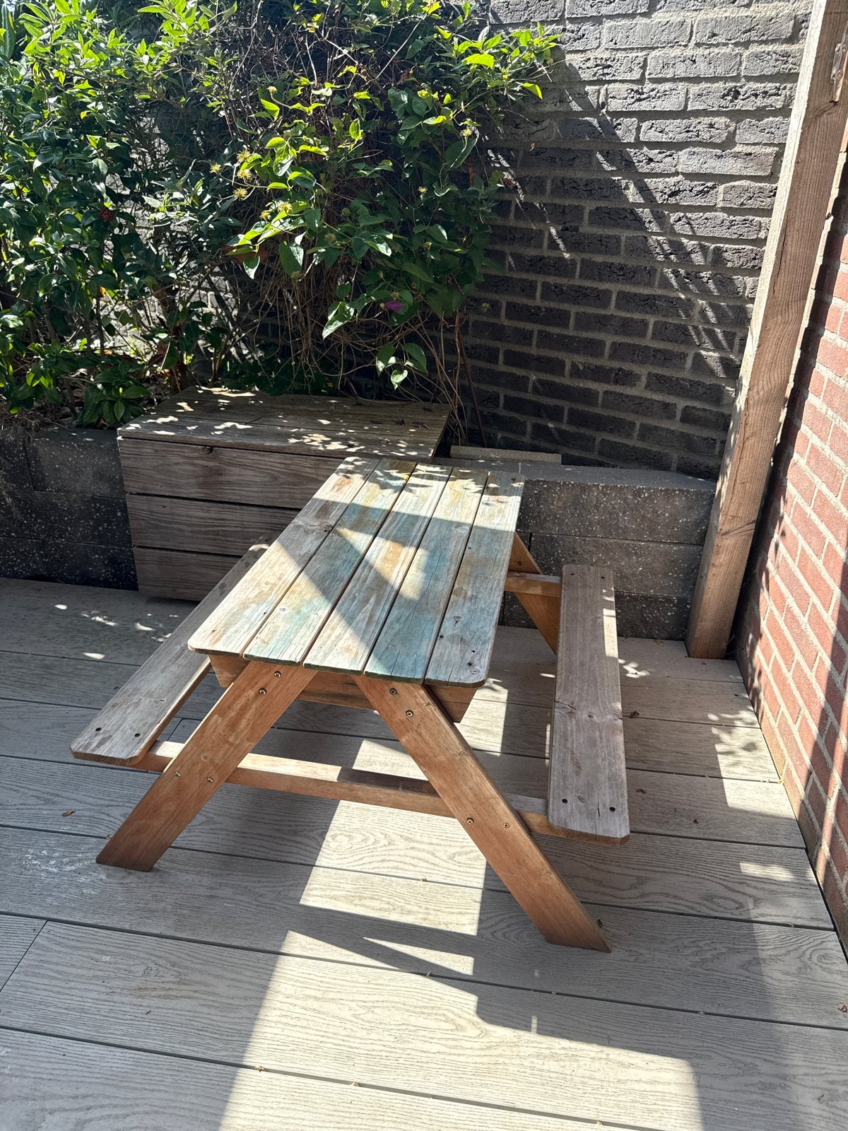 Houten picknicktafel voor kinderen, Gebruikt, Rechthoekig, Hout, Ophalen