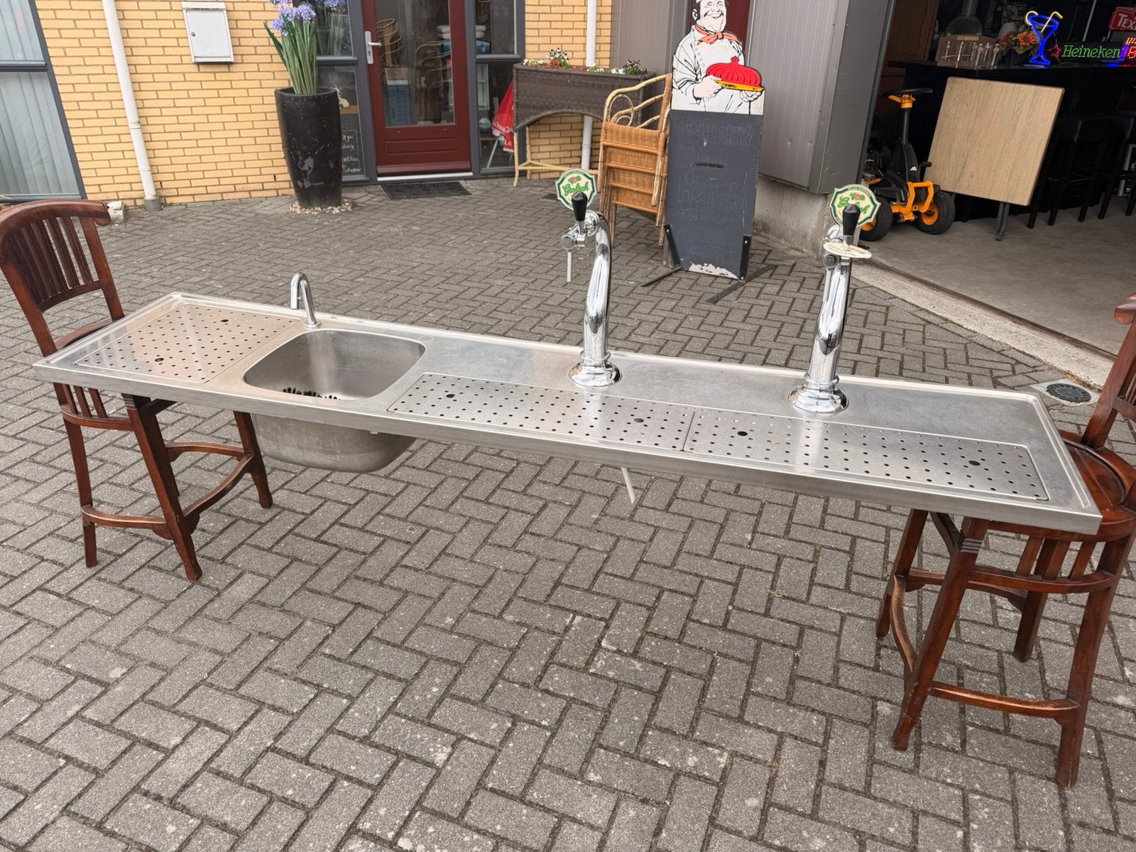Lekblad biertap tapkraan spoelbak rvs bar toog kroeg, Ophalen of Verzenden, Gebruikt, Overige merken