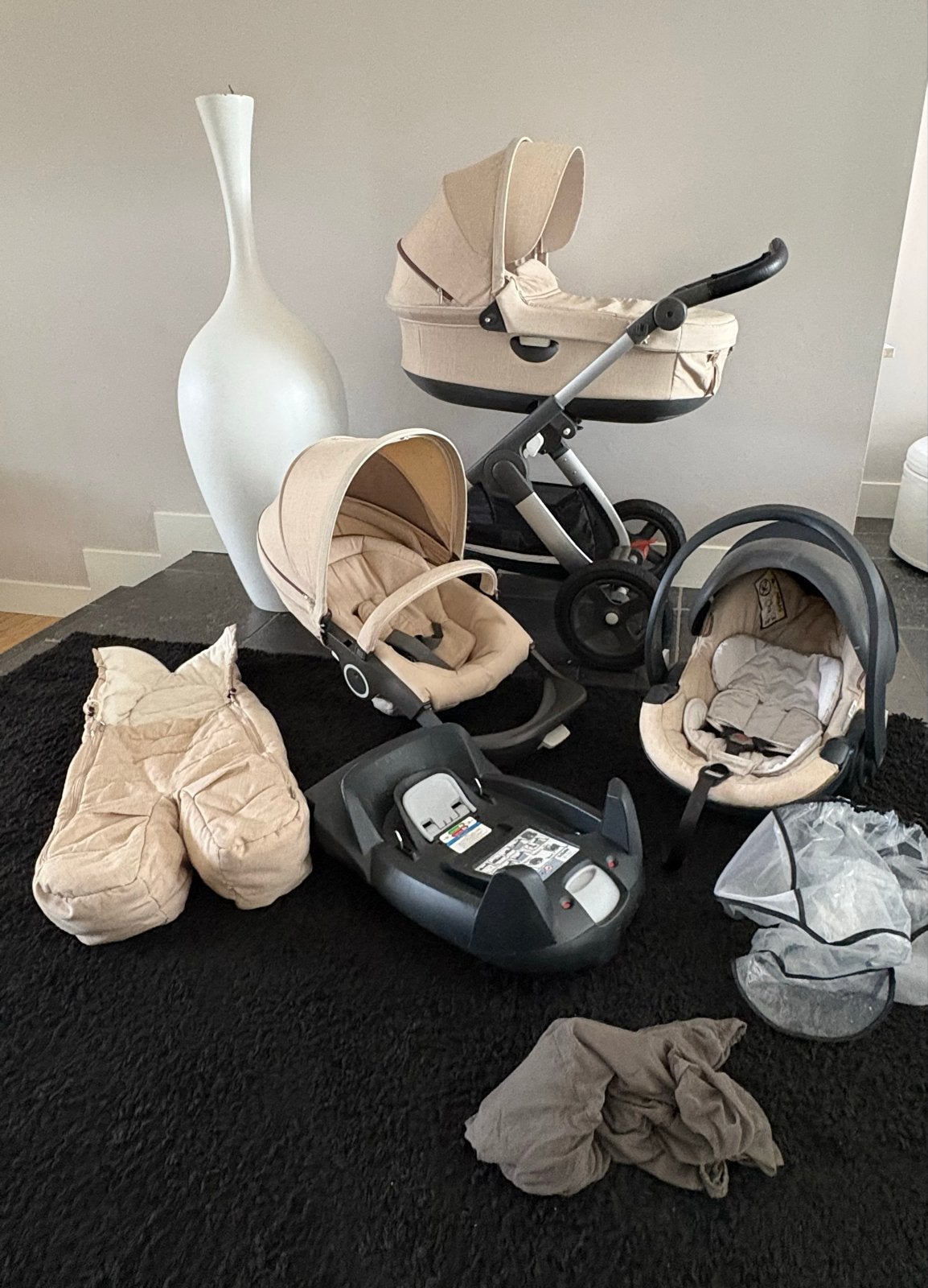 Complete Stokke Trailz 2-in-1 kinderwagen met autobase, Kinderen en Baby's, Gebruikt, Luchtbanden, Combiwagen, Ophalen