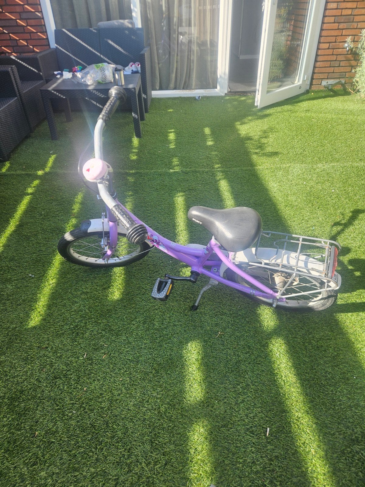 Puky kinderfiets paars - 16 inch, Terugtraprem, Puky, Ophalen of Verzenden, 16 tot 20 inch