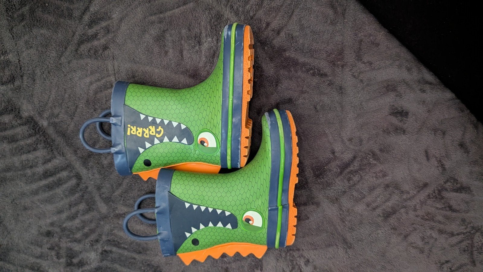 Dino Kaplaarzen Maat 22 - Groen met Oranje Zool, Ophalen of Verzenden, Gebruikt, Jongen of Meisje, Laarzen
