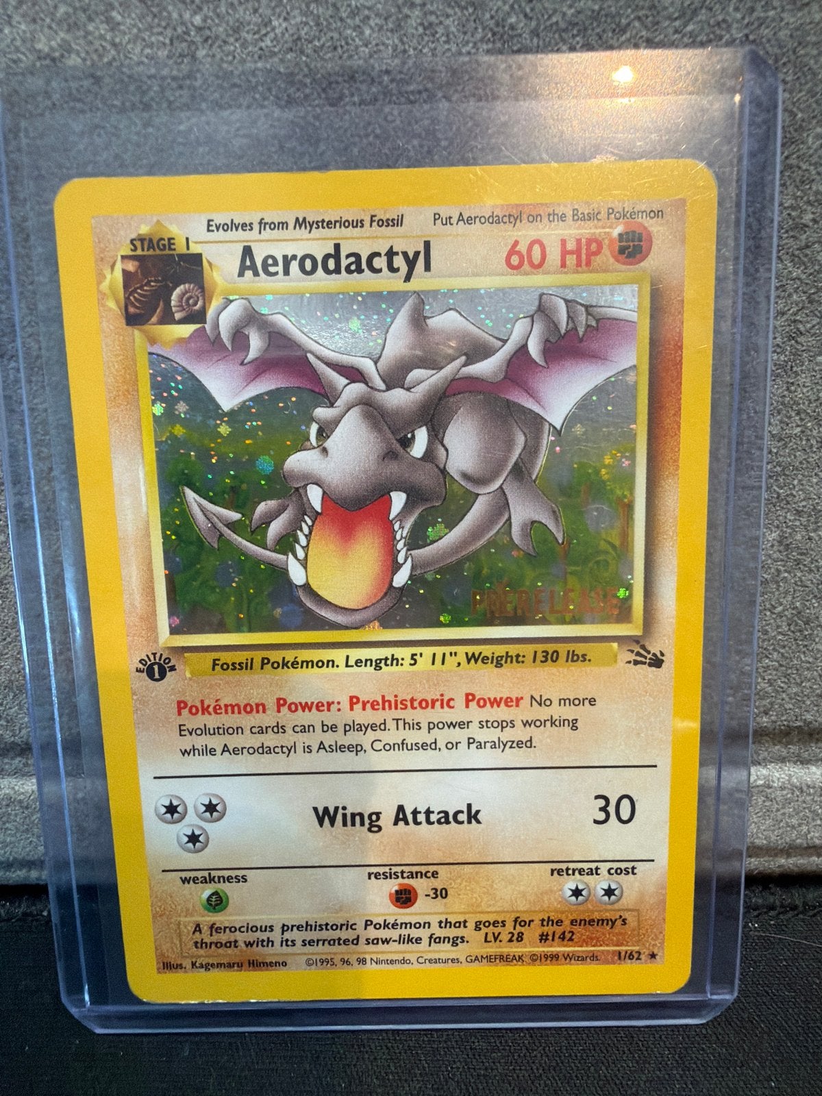Aerodactyl Pokémon Fossil Prerelease 1st Edition, Ophalen of Verzenden, Zo goed als nieuw, Losse kaart