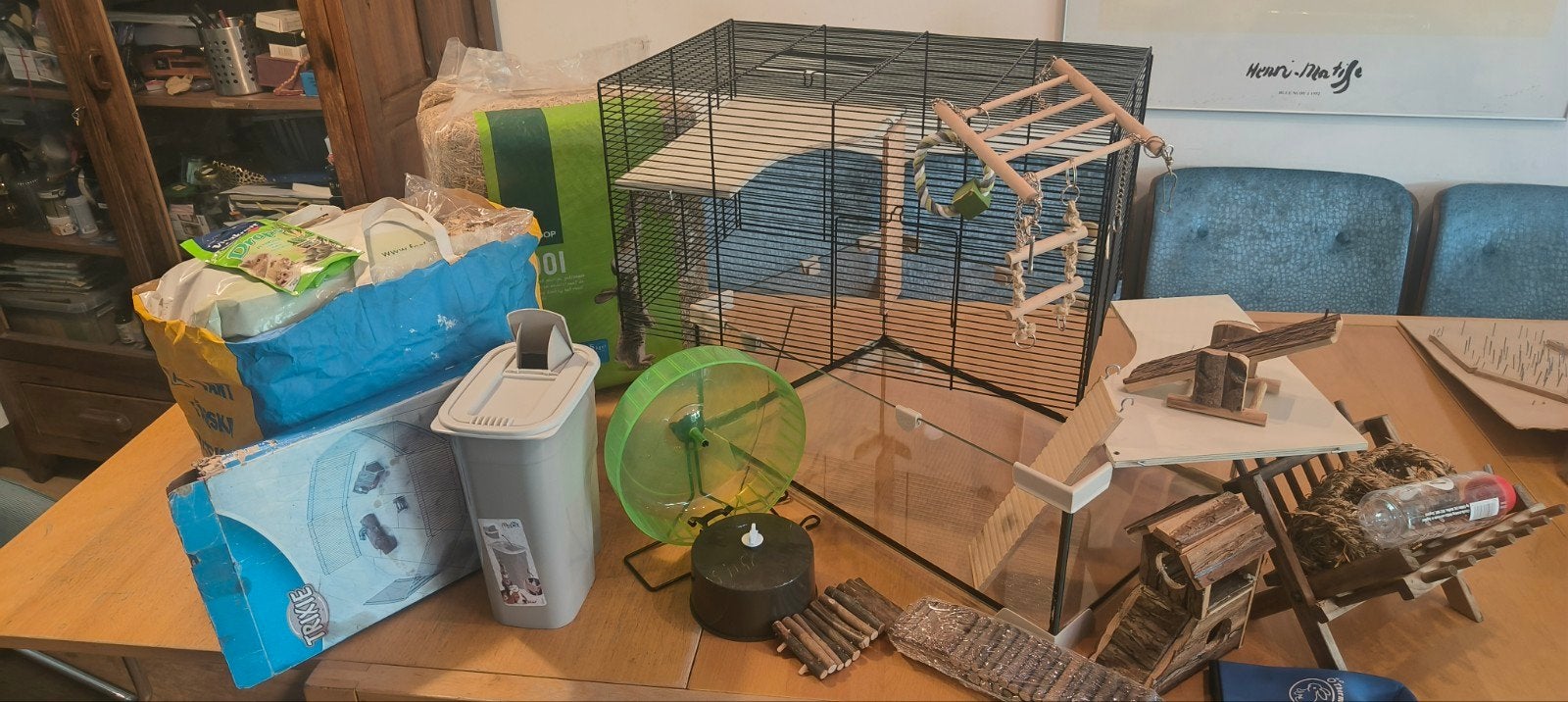 Complete hamsterkooi met veel accessoires | Nieuwprijs €150, Kooi, Gebruikt, Minder dan 75 cm, Hamster