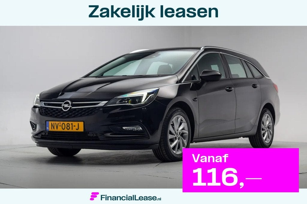 Opel Astra 1.0 Innovation [ Navi Camera Half Leder ], Gebruikt, 1178 kg, Zwart, Handgeschakeld