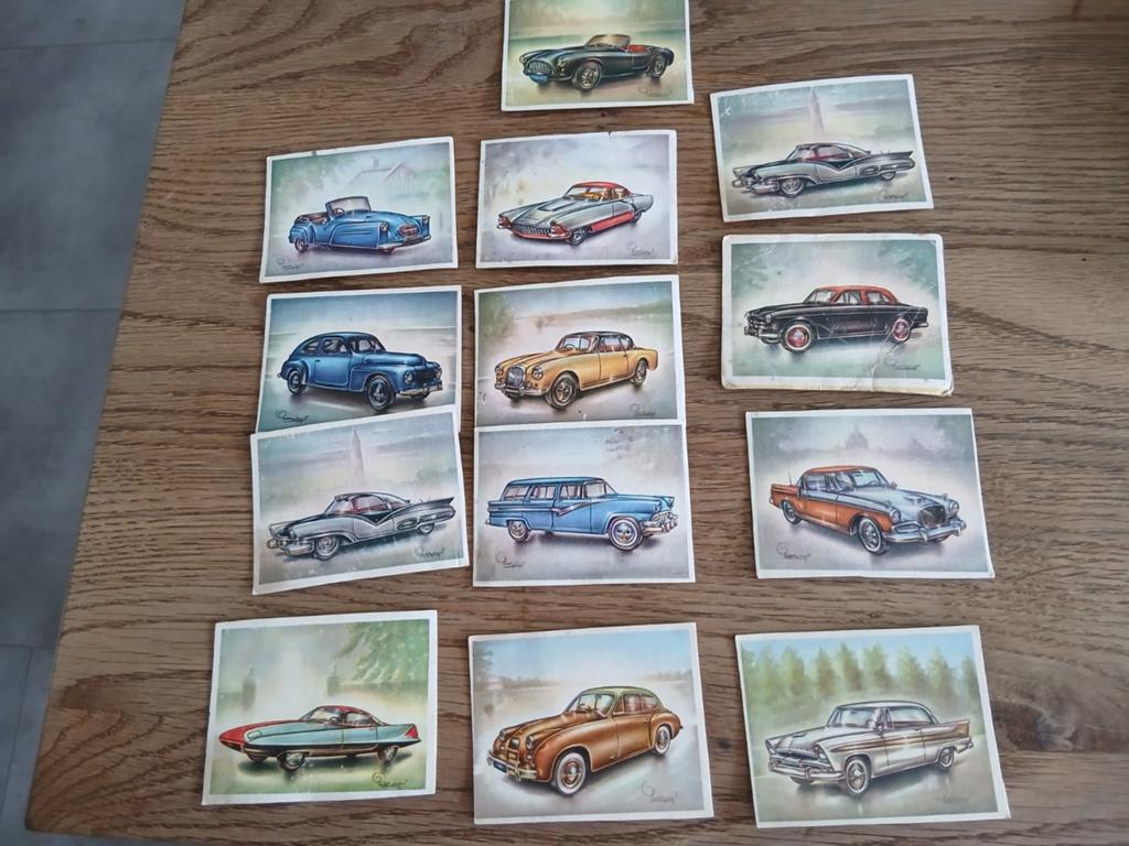 Verzamelplaatjes auto's 1956 - Virginia Cigarettes, Ophalen of Verzenden, Gebruikt, Auto's