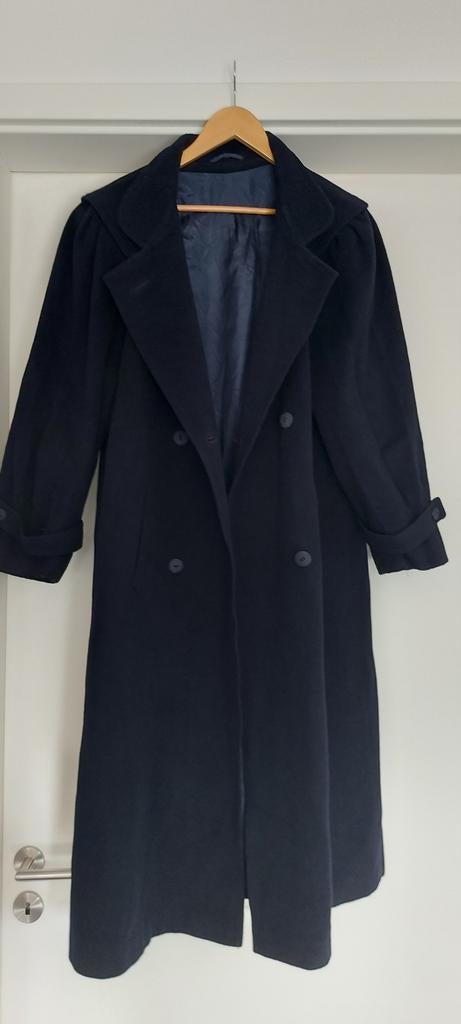 Lange blauwe mantel, Kleding | Dames, Ophalen of Verzenden, Zo goed als nieuw, Maat 42/44 (L), Blauw