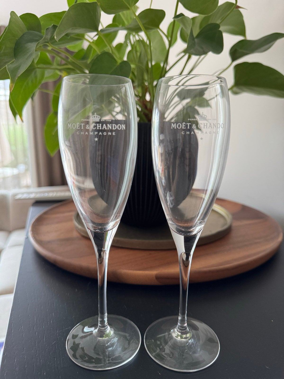 Set van 2 Moët & Chandon champagneglazen, Ophalen of Verzenden, Zo goed als nieuw