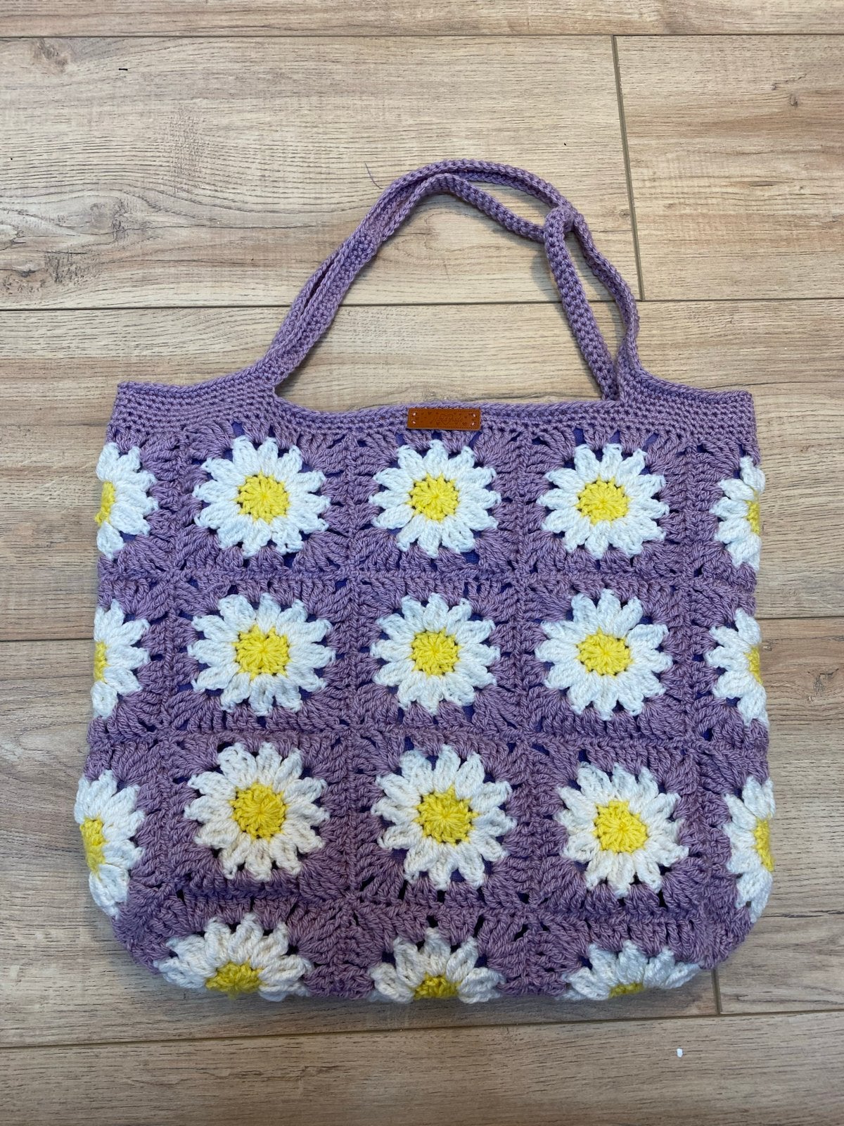 Gehaakte Daisy Shopper - Handgemaakte Bloementas, Verzenden, Nieuw, Paars, Handtas