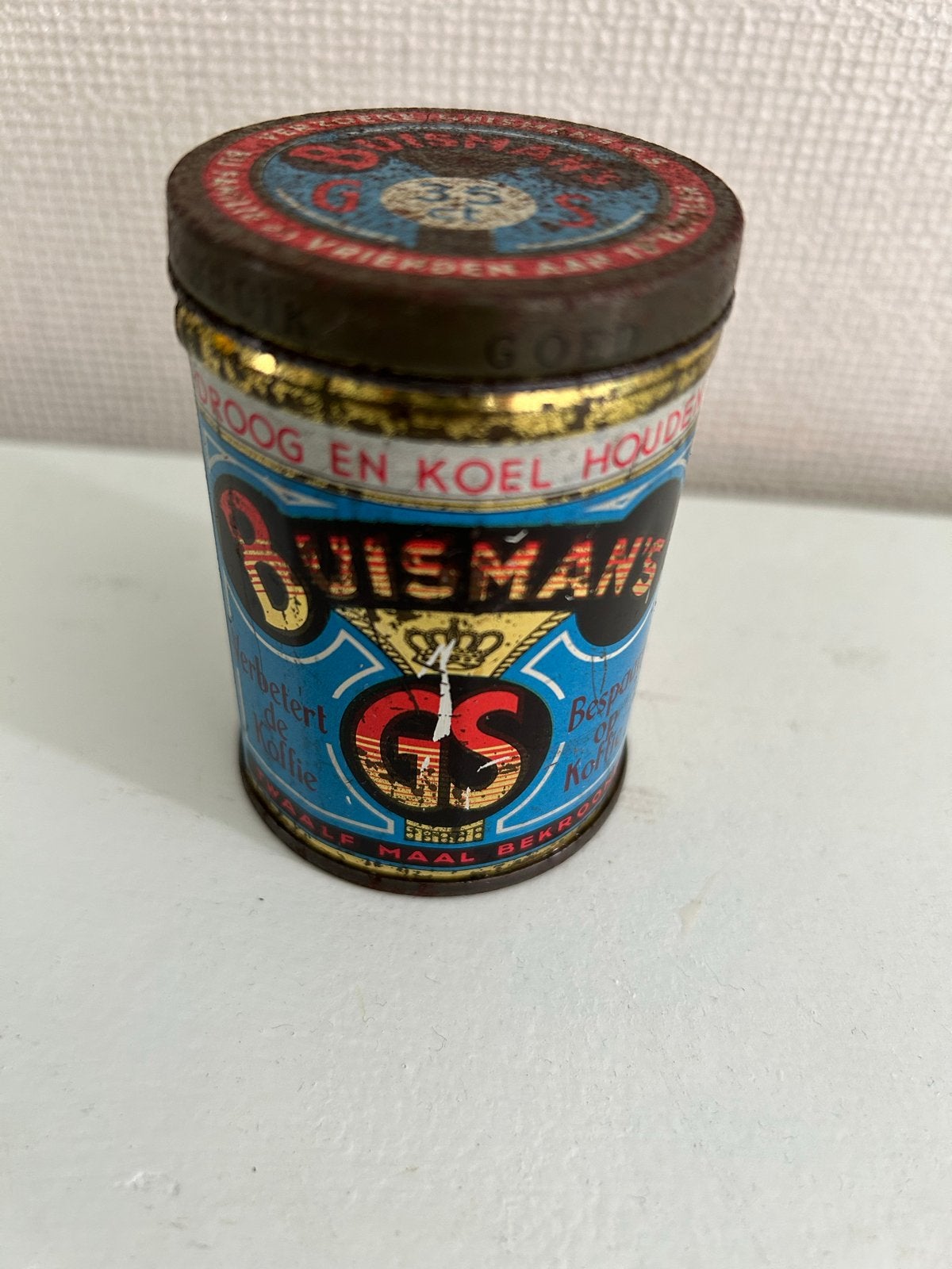 Vintage Buismans GS Koffiestroop Blikje - Zeldzaam, Ophalen, Gebruikt, Koffie, Overige merken