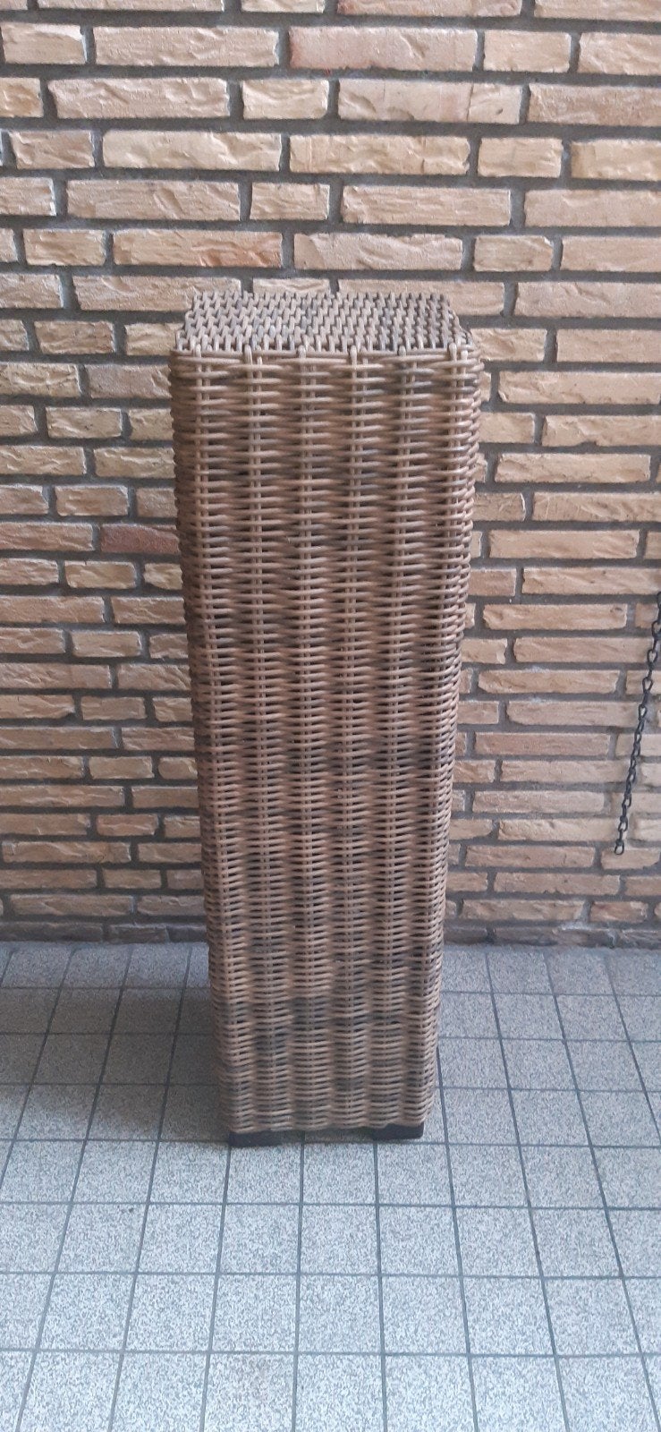 Wicker Zuil / Tuinzuil 30x30x110 cm echt riet geen plastic, Ophalen, Zo goed als nieuw