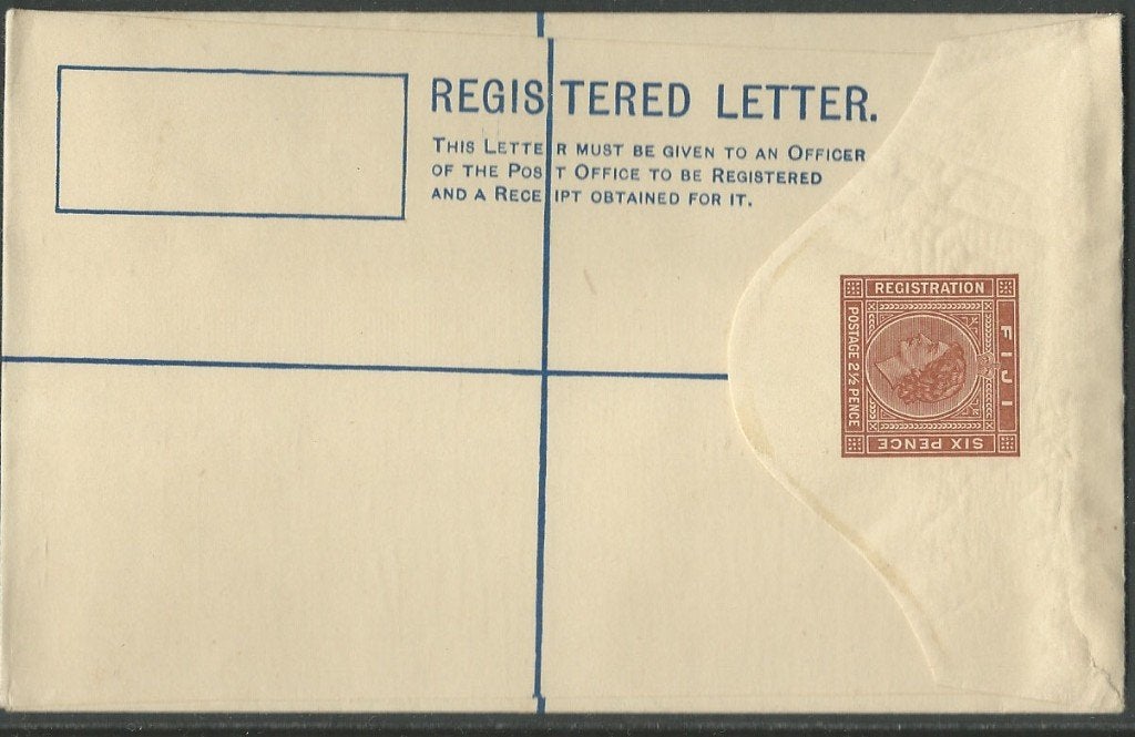 FIJI 1955 E.II. 2½c.+6c. brown Regist. Env., size: G, MINT, Verzenden, Postfris