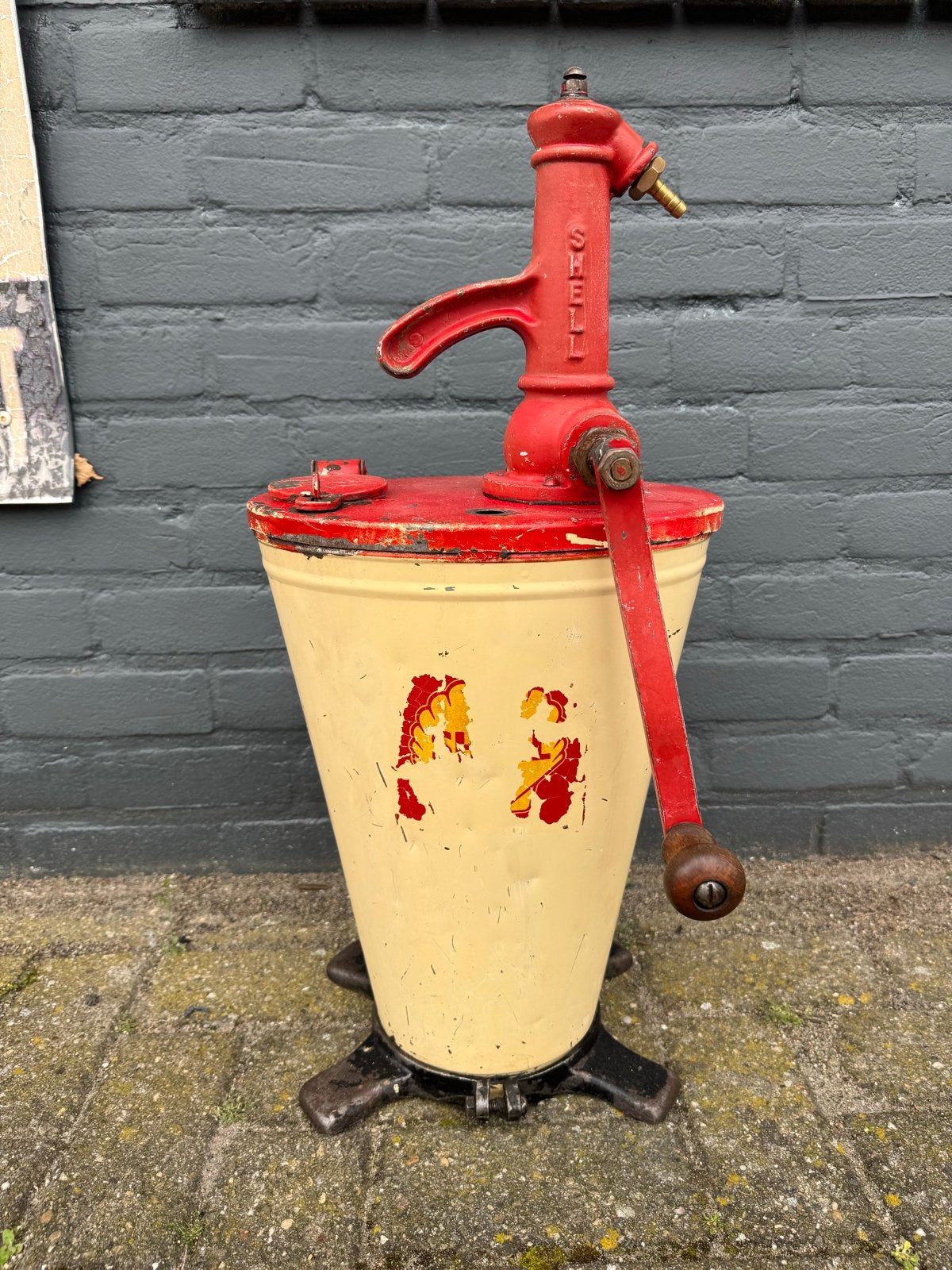 Vintage Shell Oliepomp - Authentiek Garage Decoratie, Ophalen