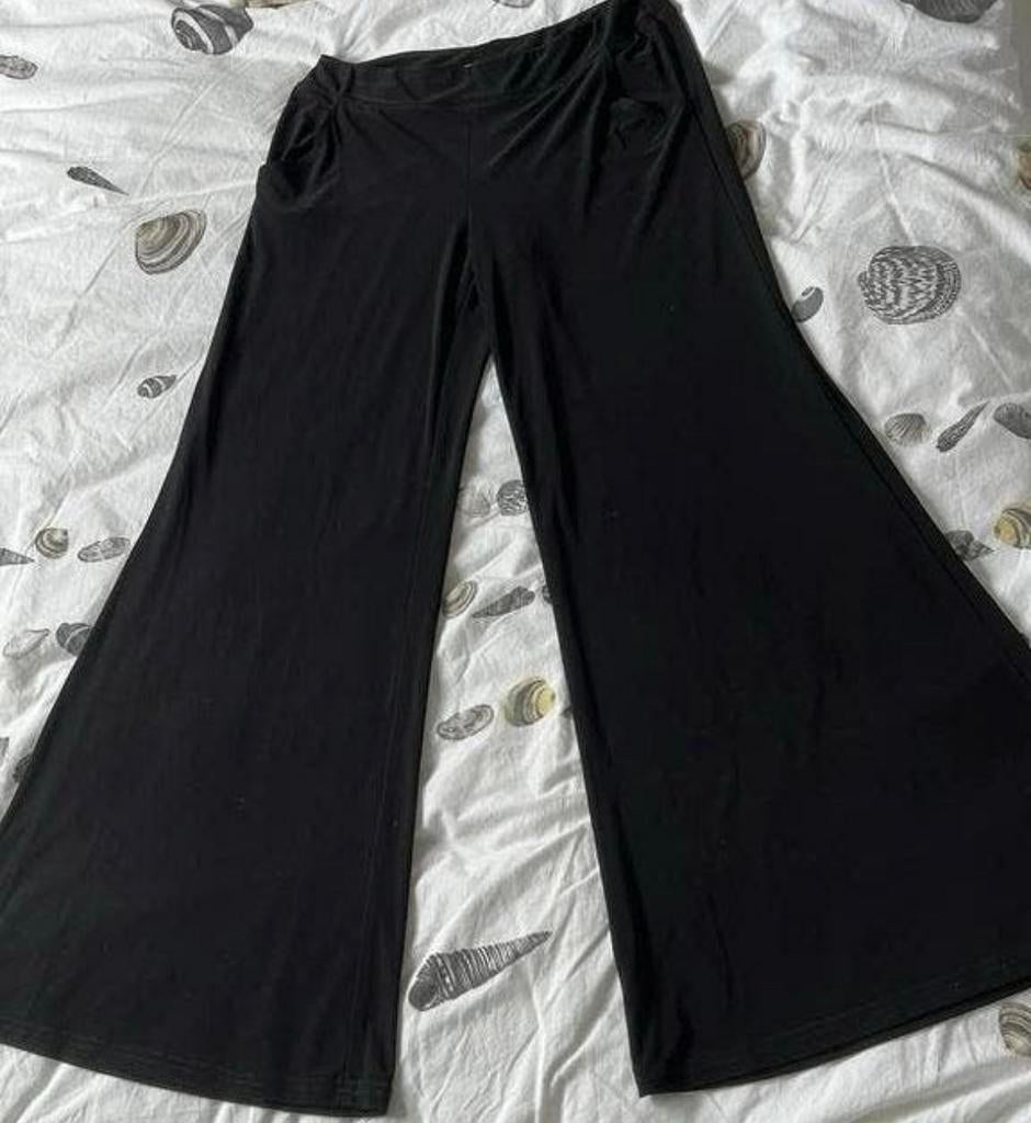 Ribkoff wide leg fit stretch broek maat38 zwart band zgan, Maat 38/40 (M), Zwart, Ophalen of Verzenden, Zo goed als nieuw