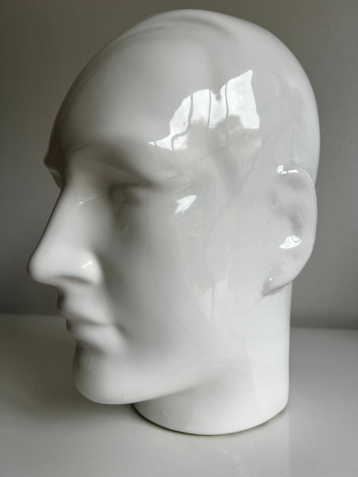Vintage Royal Delft Mannequin Wit Keramiek Hoofd Jaren 70, Ophalen of Verzenden, Object, Steen/keramiek