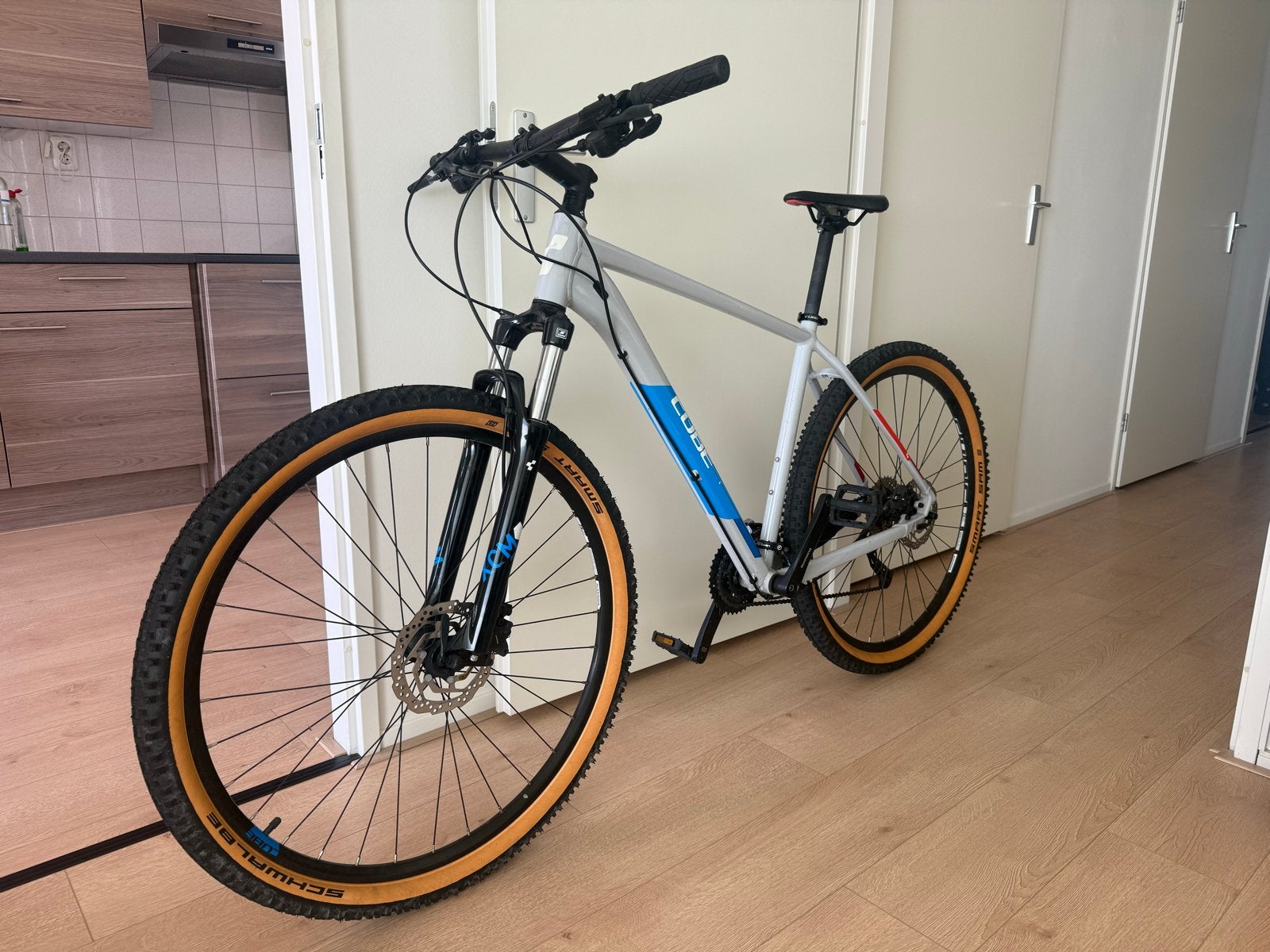 Cube Aim SL Mountainbike 29 inch (XL 21”) - Grijs/Blauw/Rood, Gebruikt, Hardtail, Heren, Schijfrem