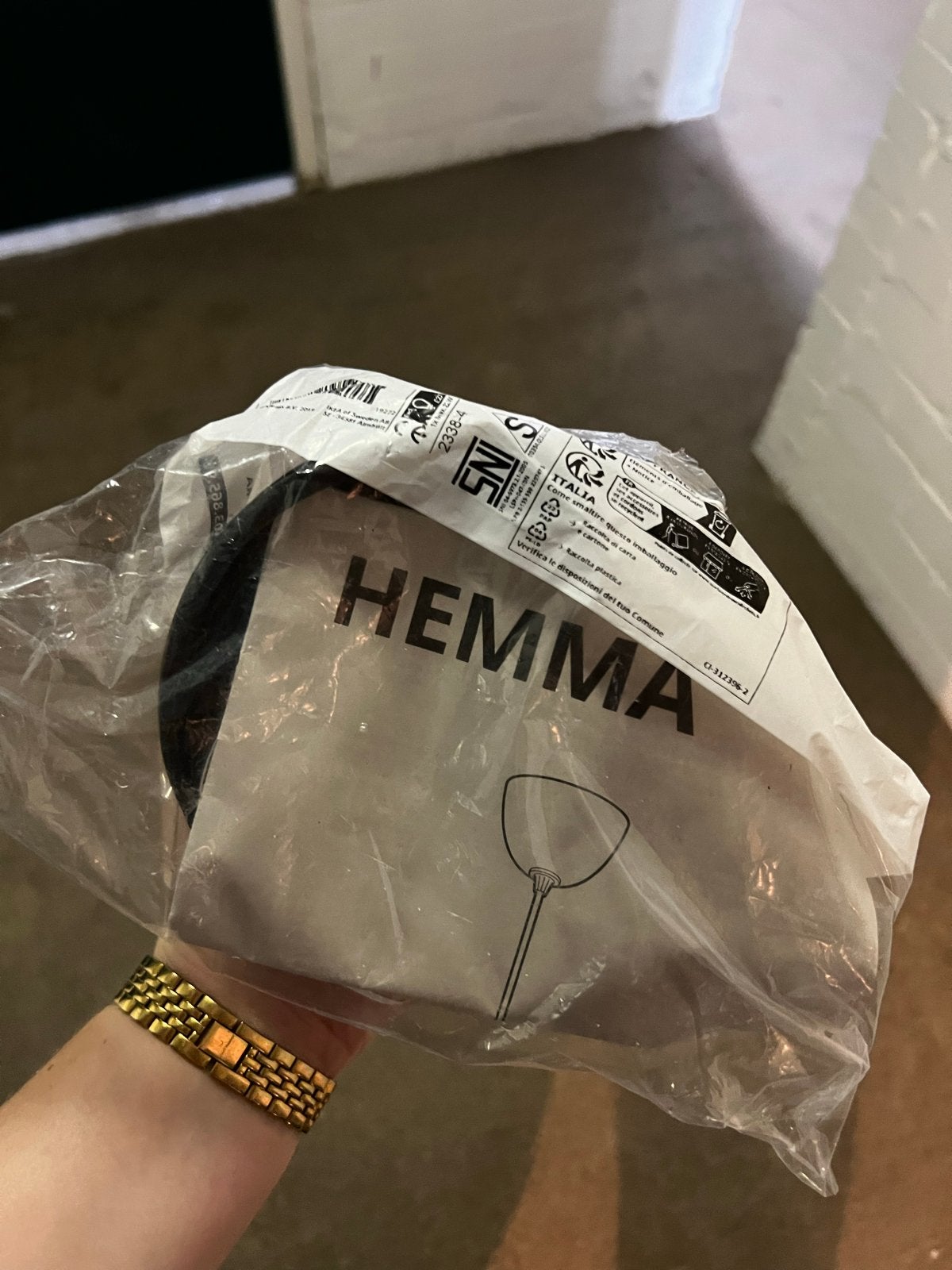 IKEA HEMMA snoerpendel en REGOLIT lampenkap, Ophalen, Meerkleurig, IKEA, Textiel