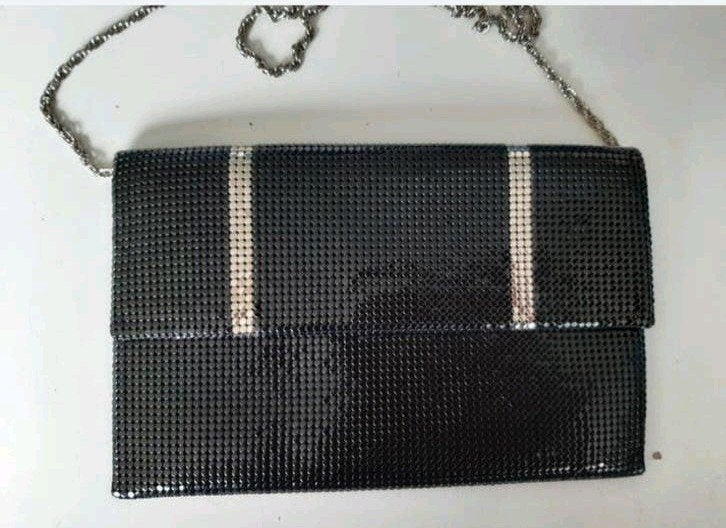 Vintage Atelier Münch Avondtasje Zwart Made in West-Germany, Ophalen of Verzenden, Zo goed als nieuw, Zwart, Avondtasje