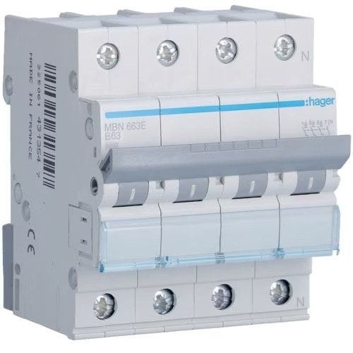 Automaat B63A 3P+N 6kA, Verzenden, Nieuw