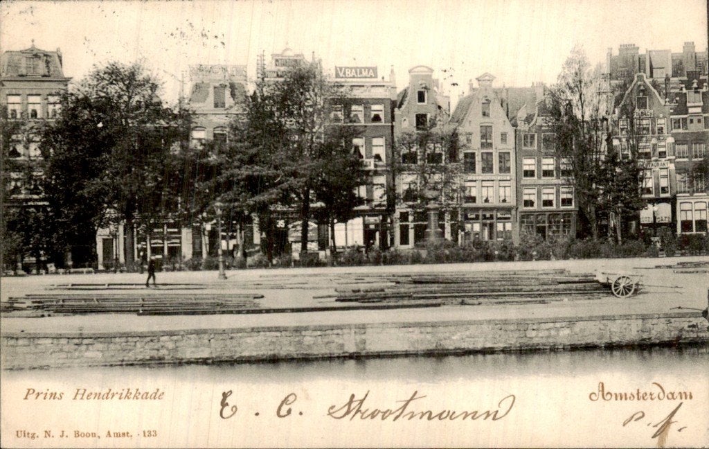 Amsterdam - Prins Hendrikkade - Huizenrij, Ophalen of Verzenden, Voor 1920, Gelopen, Noord-Holland