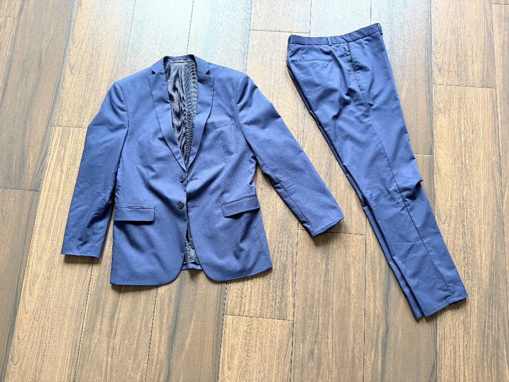Zara Men Blauw Kostuum – Colbert 50 – Pantalon 44, Ophalen of Verzenden, Zo goed als nieuw, Blauw, Zara Man