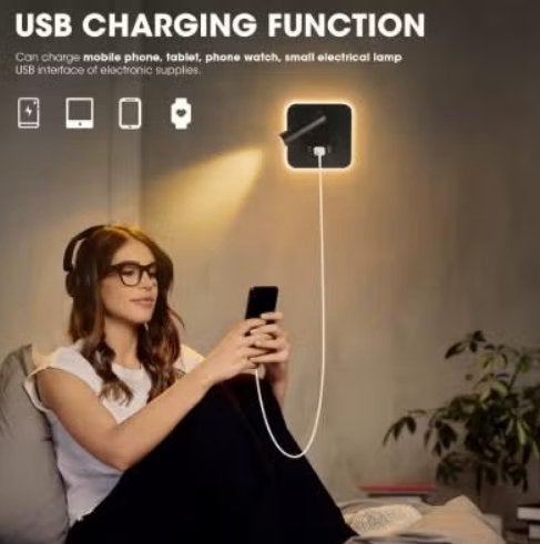 LED Wandlamp met USB – Nachtkastje & Leeslamp, Huis en Inrichting, Lampen | Wandlampen, Nieuw, Ophalen of Verzenden