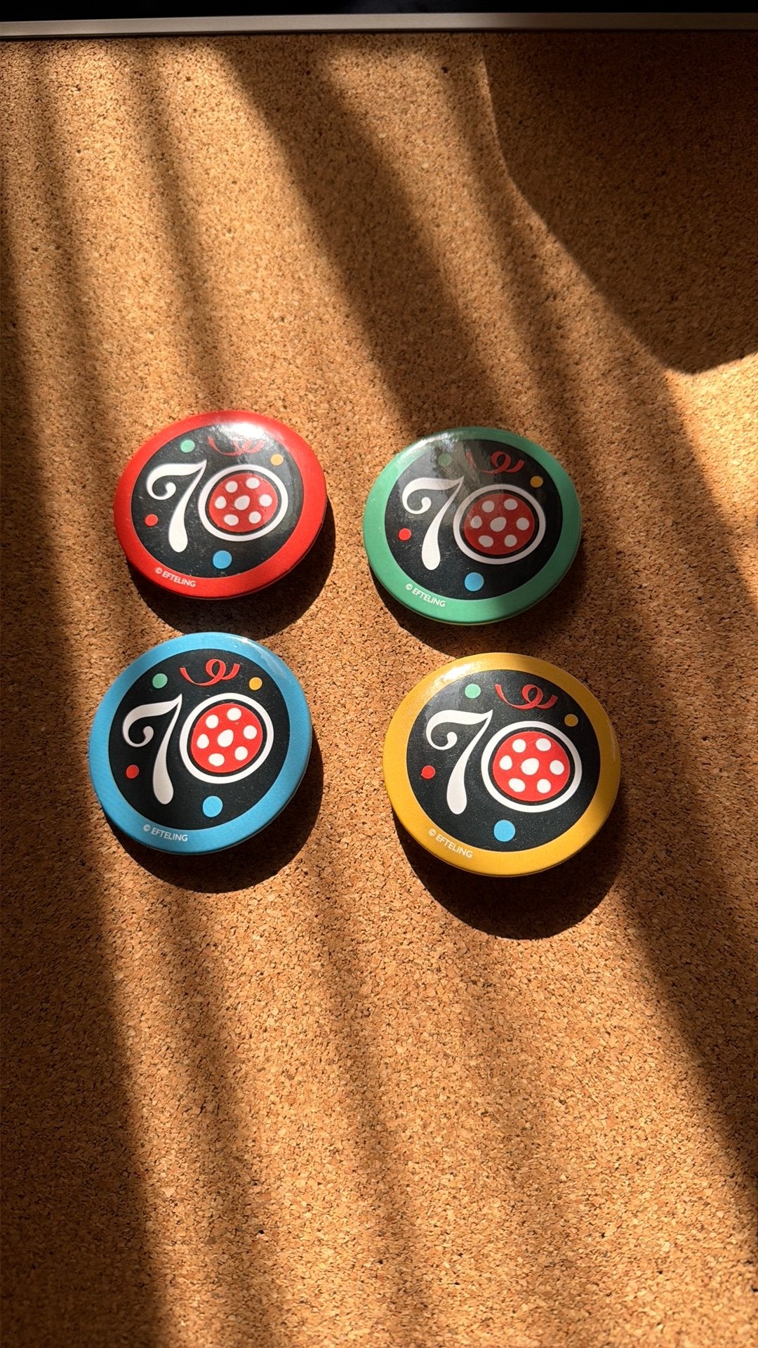 Efteling 70 jaar buttons, Ophalen of Verzenden, Nieuw, Button of Speldje