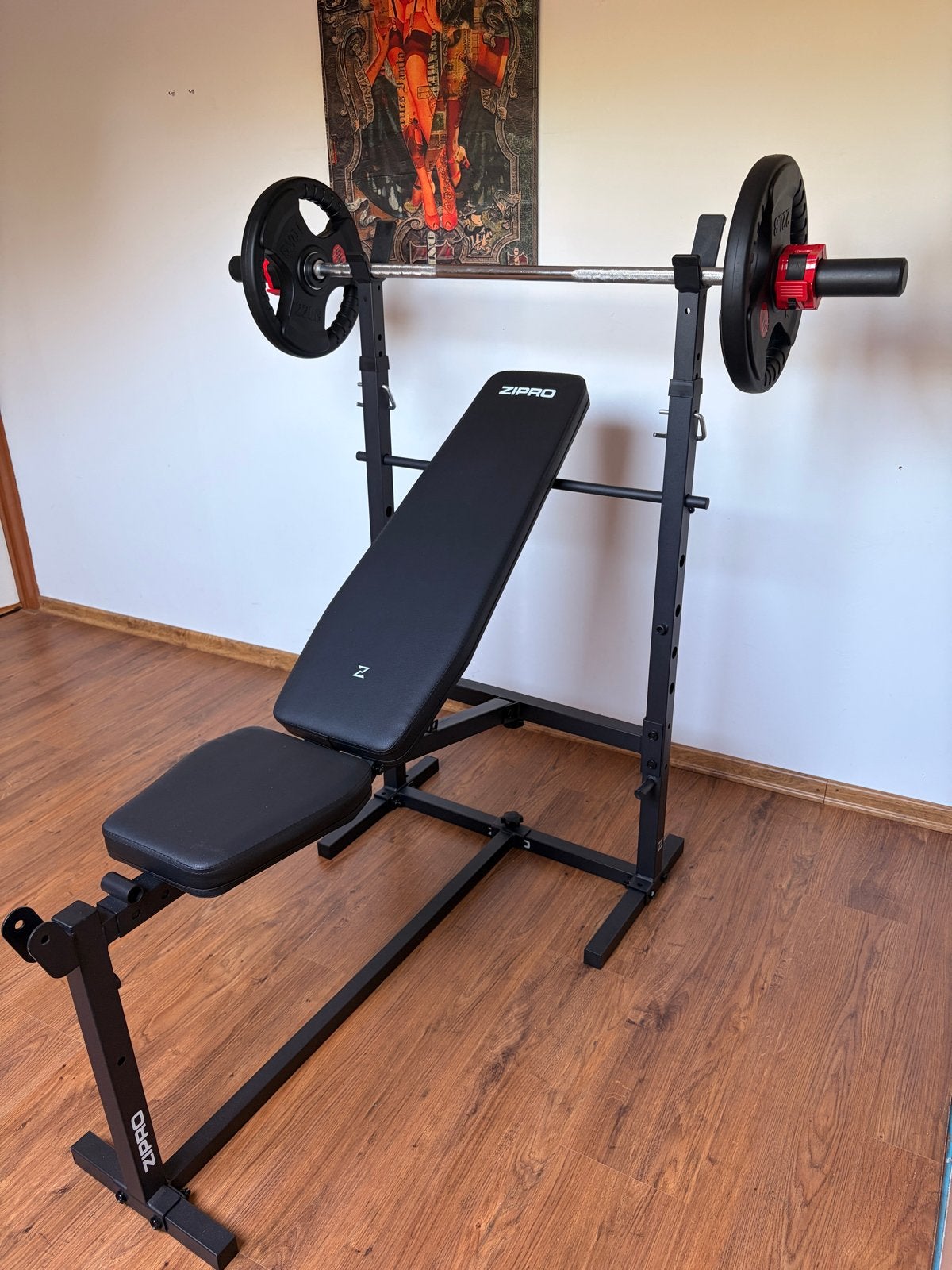 Zipro Halterbank&Halterstng 2x10 kg Gewichten–goed als nieuw, Ophalen, Zo goed als nieuw, Armen, Fitnessbank