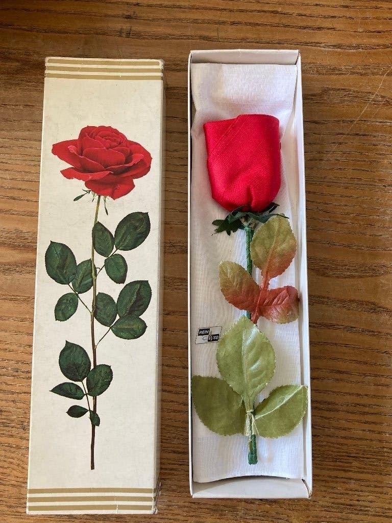 Vintage roos dames zakdoekjes - rood & wit - nieuw, Antiek en Kunst, Curiosa en Brocante, Ophalen of Verzenden