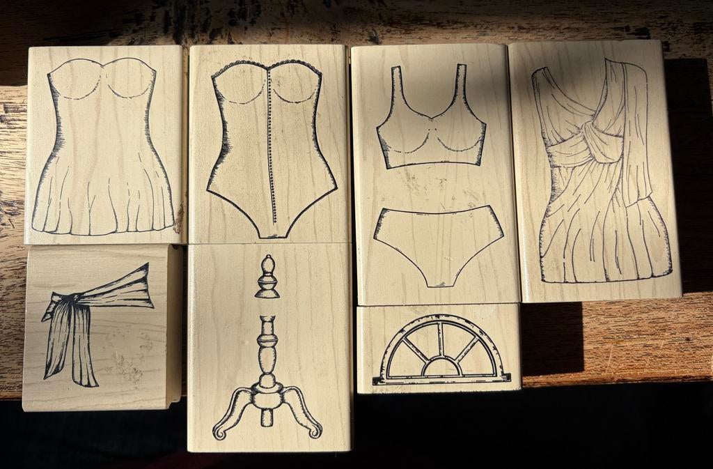 7 stempels van De Stempelmaker  - Kleding en accessoires, Hobby en Vrije tijd, Stempelen, Ophalen of Verzenden, Gebruikt, Houten stempel