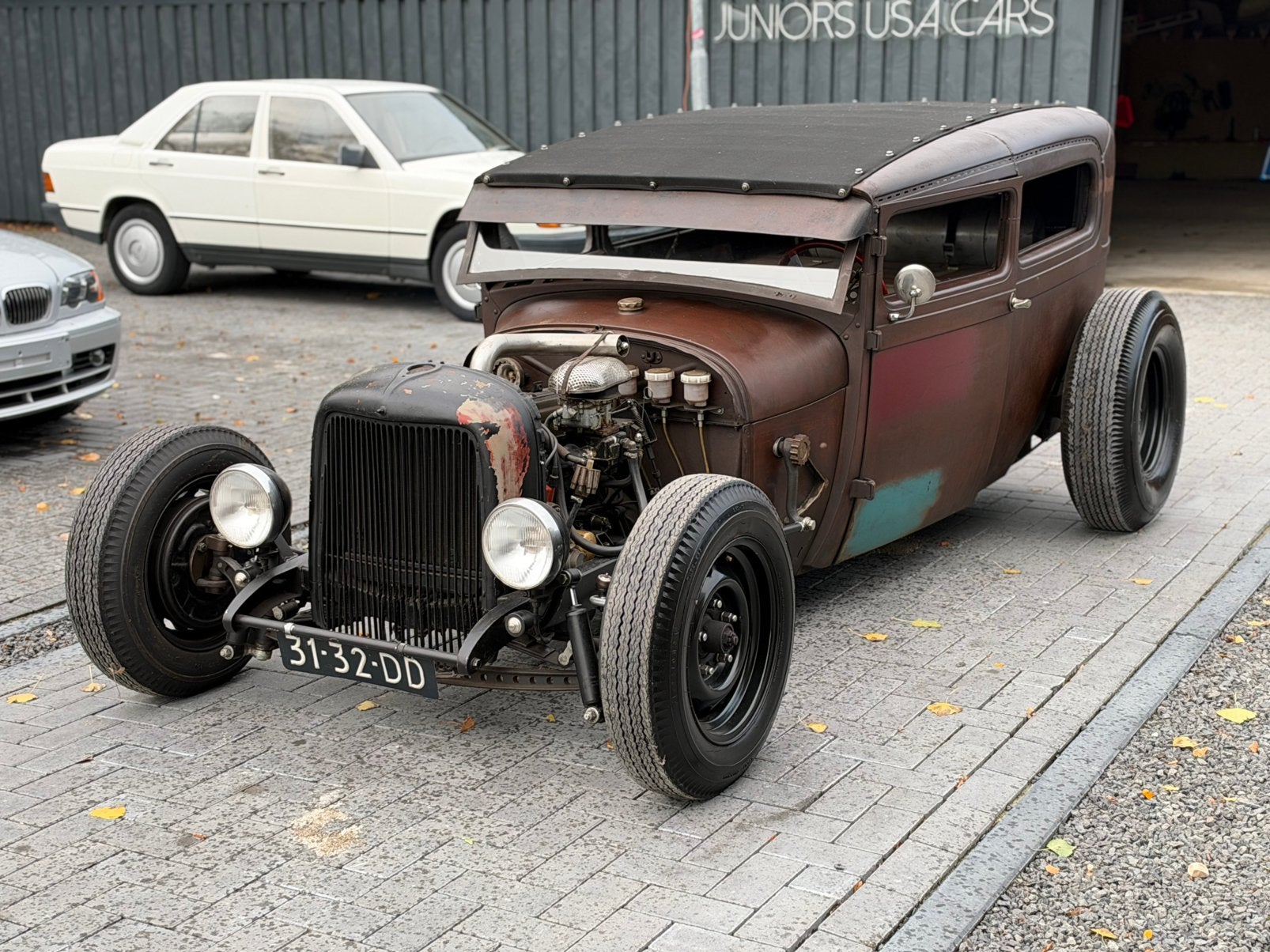 1931 Ford A Ratrod / Hotrod BUILD BY VON SKIP, Auto's, Zwart, Origineel Nederlands, Bedrijf, Handgeschakeld