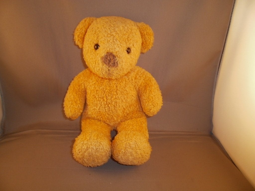 Anna club plush beer oker geel met bruine neus 27 cm zwarte, Geel, Beer, Nieuw, Ophalen of Verzenden
