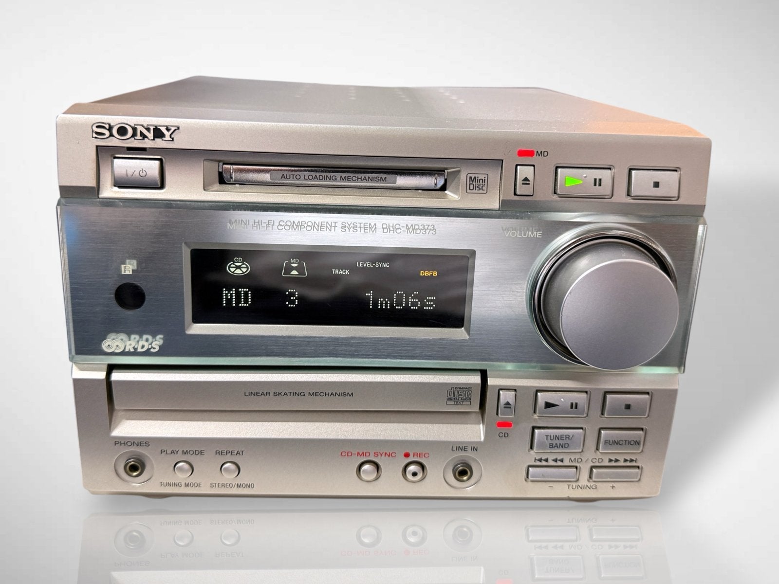 Vintage Sony HCD-MD373 CD/Minidisc speler - Perfect werkend, Gebruikt, Sony, Ophalen of Verzenden, Sony