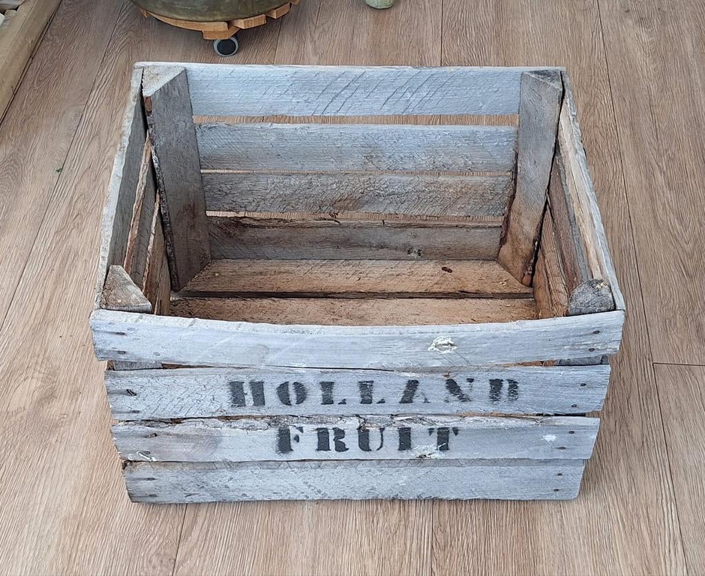 Houten Holland Fruit krat - Vintage decoratie, Gebruikt, 40 tot 60 cm, 50 tot 75 cm, Minder dan 35 cm