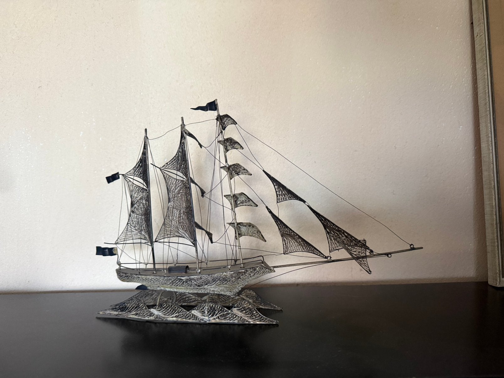 Zilveren filigrain bootje (900 zilver), Ophalen of Verzenden, Zo goed als nieuw
