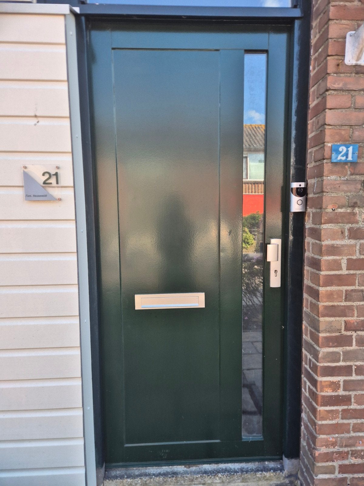 Aluminium voordeur met dubbelglas - 211.5 cm x 93 cm, Ophalen, Gebruikt, 80 tot 100 cm, Buitendeur