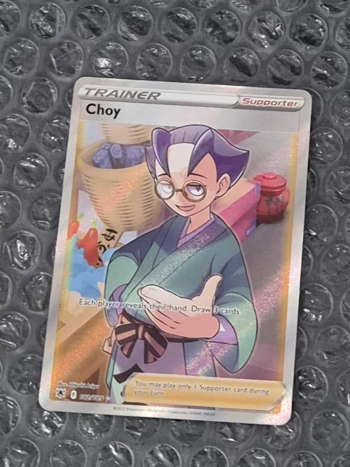 Full Art Trainer Choy 182/189 Astral Radiance Sword & Shield, Ophalen of Verzenden, Zo goed als nieuw, Losse kaart, Foil