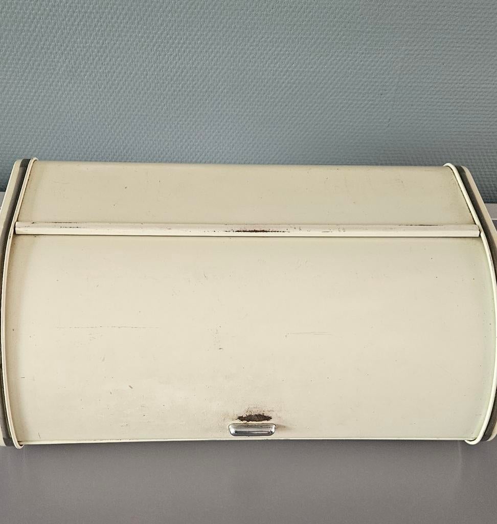 Vintage Broodtrommel Crème - Jaren '50/'60 Stijl, Ophalen of Verzenden