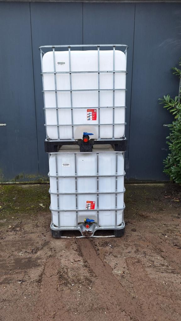 Ibc vaten 1000 liter, Ophalen, Kunststof, Met kraantje, 150 liter of meer