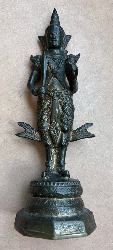 Bronzen beeld van Phra Siam Devadhiraj, Thailand, Ophalen of Verzenden, 25 cm, Overige herkomsten, Brons
