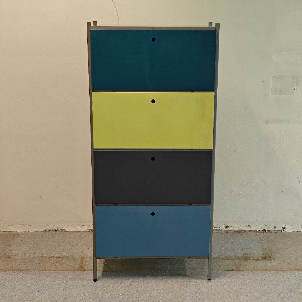 Vintage Gispen Wim Rietveld 663 kast, Ophalen, Gebruikt, Met klep(pen), 100 tot 150 cm