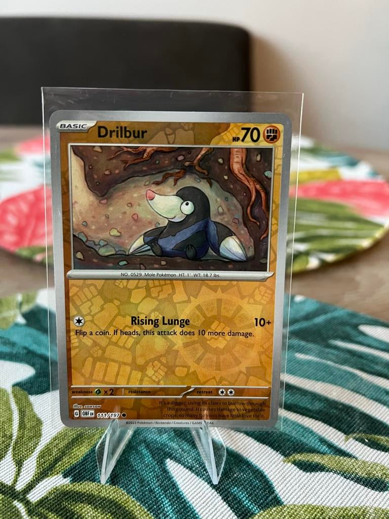 Pokémon Kaart Drilbur 111/197 - Reverse Holo, Ophalen of Verzenden, Zo goed als nieuw, Losse kaart