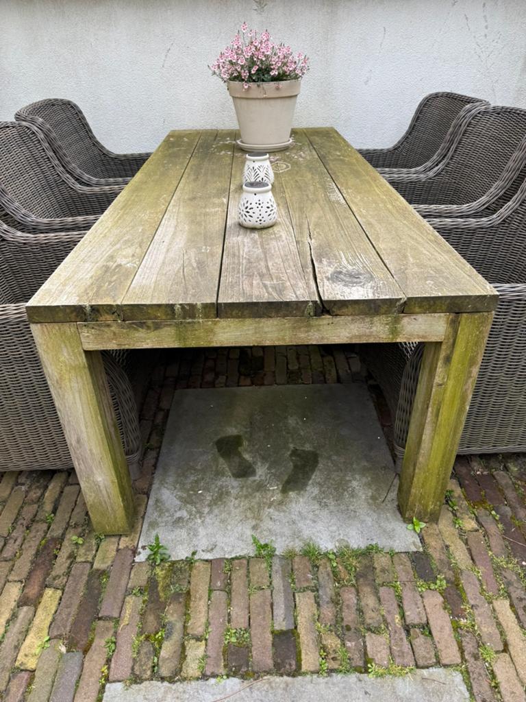 Houten tuintafel, Tuin en Terras, Tuintafels, Ophalen, Gebruikt, Rechthoekig, Hout